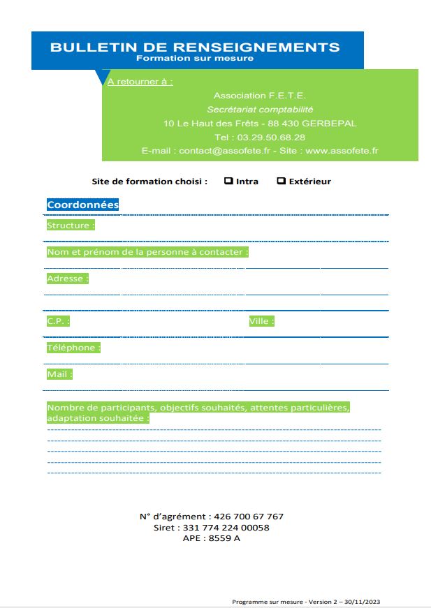 renseignements